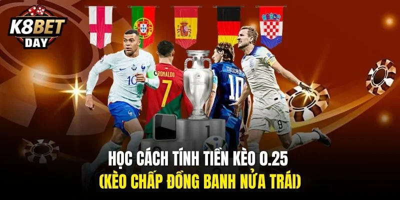 Học cách tính tiền kèo 0.25 (kèo chấp đồng banh nửa trái)